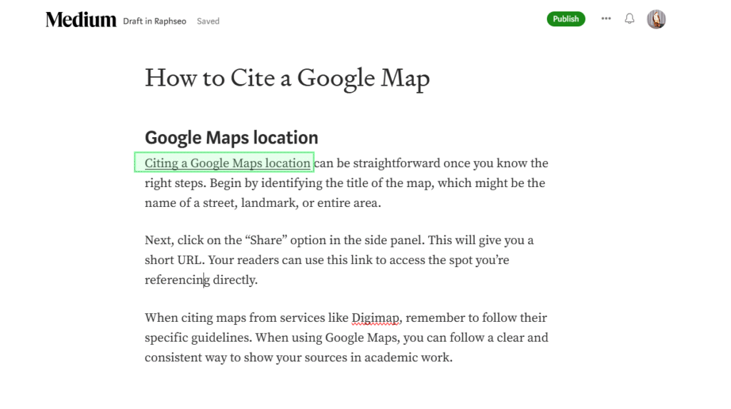 Screenshot of Medium Web 2.0 site used for creating backlinks